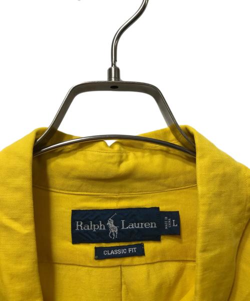 POLO RALPH LAUREN（ポロ・ラルフローレン）POLO RALPH LAUREN (ポロ・ラルフローレン) リネン×シルク ボタンダウンシャツ イエロー サイズ:Lの古着・服飾アイテム