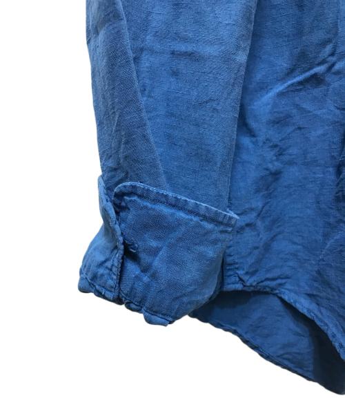 POLO RALPH LAUREN（ポロ・ラルフローレン）POLO RALPH LAUREN (ポロ・ラルフローレン) 90's リネン×シルク サファリシャツ ブルー サイズ:Mの古着・服飾アイテム