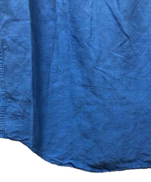 POLO RALPH LAUREN（ポロ・ラルフローレン）POLO RALPH LAUREN (ポロ・ラルフローレン) 90's リネン×シルク サファリシャツ ブルー サイズ:Mの古着・服飾アイテム