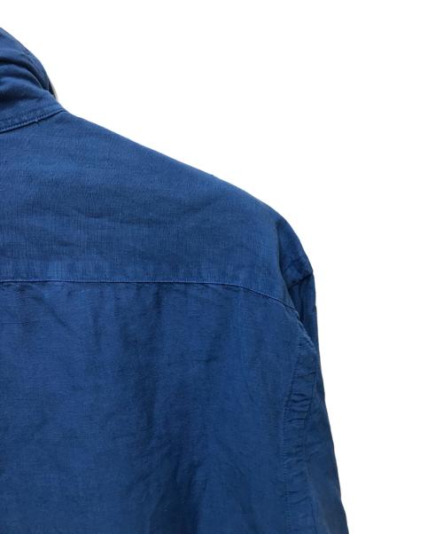 POLO RALPH LAUREN（ポロ・ラルフローレン）POLO RALPH LAUREN (ポロ・ラルフローレン) 90's リネン×シルク サファリシャツ ブルー サイズ:Mの古着・服飾アイテム