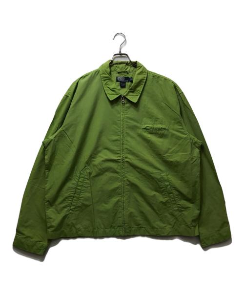 POLO RALPH LAUREN（ポロ・ラルフローレン）POLO RALPH LAUREN (ポロ・ラルフローレン) 90's コットン×ナイロン ワークジャケット ライムグリーン サイズ:XXLの古着・服飾アイテム