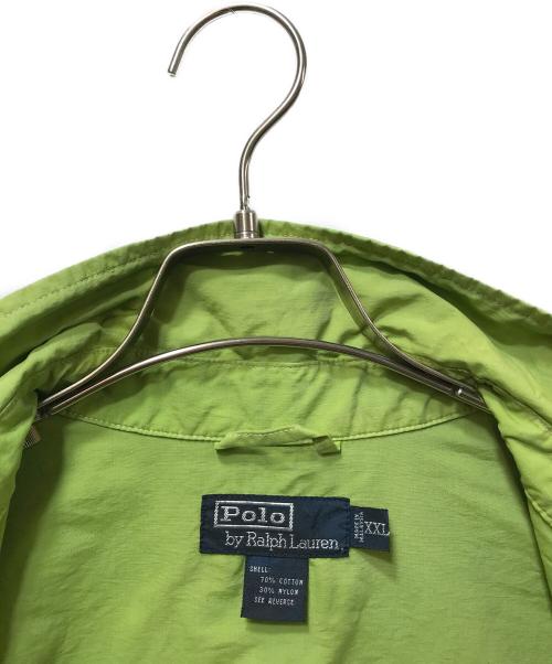 POLO RALPH LAUREN（ポロ・ラルフローレン）POLO RALPH LAUREN (ポロ・ラルフローレン) 90's コットン×ナイロン ワークジャケット ライムグリーン サイズ:XXLの古着・服飾アイテム