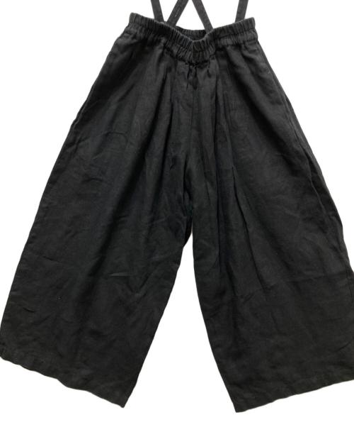 fog linen work（フォグリネンワーク）fog linen work (フォグリネンワーク) リネンオールインワン ブラック サイズ:実寸参照の古着・服飾アイテム
