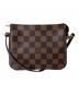 LOUIS VUITTON（ルイ ヴィトン）の古着「ダミエ トゥルース・メイクアップ N51982 アクセサリーポーチ ミニバッグ エベヌ」｜ブラウン