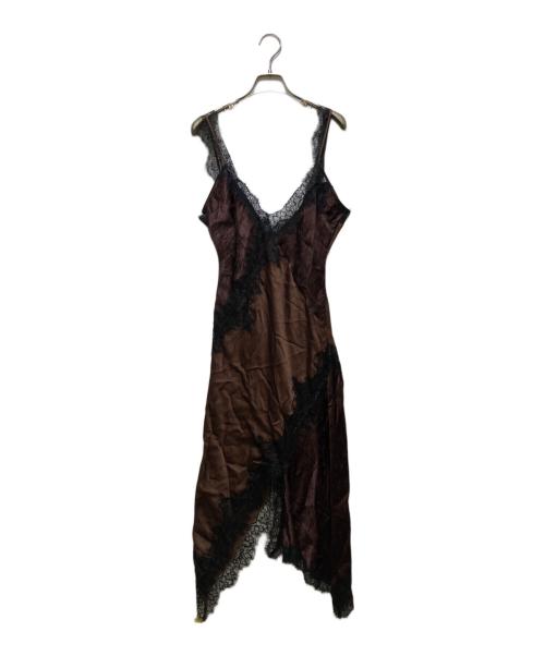 PRANK PROJECT（プランクプロジェクト）PRANK PROJECT (プランクプロジェクト) Asymmetrical Lingerie Dress ブラウン サイズ:FREEの古着・服飾アイテム