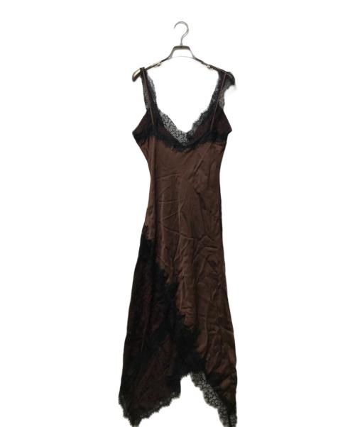 PRANK PROJECT（プランクプロジェクト）PRANK PROJECT (プランクプロジェクト) Asymmetrical Lingerie Dress ブラウン サイズ:FREEの古着・服飾アイテム