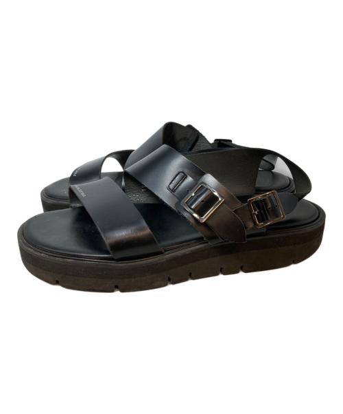 foot the coacher（フットザコーチャー）foot the coacher (フットザコーチャー) レザーサンダル ブラック サイズ:9の古着・服飾アイテム