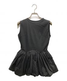 anuans（アニュアンス）の古着「26SS シルクタッチコットンバルーンヘムドッキングTシャツ 1526312247-0」｜ブラック