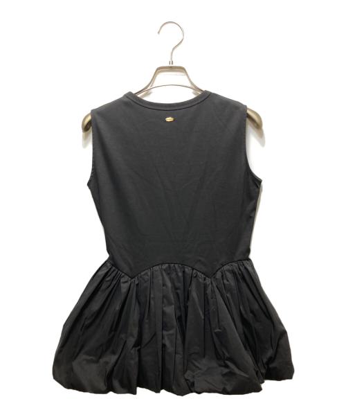 anuans（アニュアンス）anuans (アニュアンス) 26SS シルクタッチコットンバルーンヘムドッキングTシャツ 1526312247-0 ブラック サイズ:FREEの古着・服飾アイテム