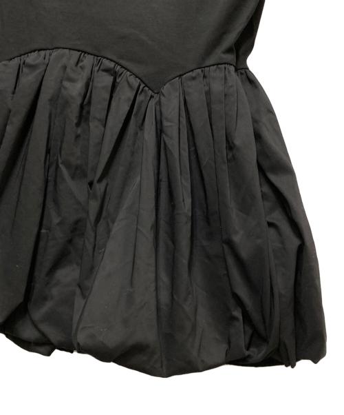 anuans（アニュアンス）anuans (アニュアンス) 26SS シルクタッチコットンバルーンヘムドッキングTシャツ 1526312247-0 ブラック サイズ:FREEの古着・服飾アイテム