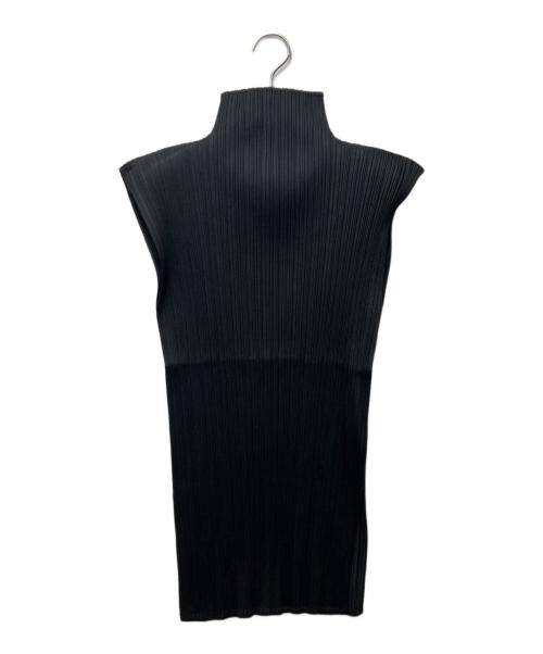 PLEATS PLEASE（プリーツプリーズ）PLEATS PLEASE (プリーツプリーズ) プリーツノースリーブブラウス ブラック サイズ:3の古着・服飾アイテム