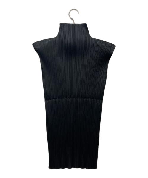 PLEATS PLEASE（プリーツプリーズ）PLEATS PLEASE (プリーツプリーズ) プリーツノースリーブブラウス ブラック サイズ:3の古着・服飾アイテム
