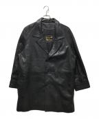 CANADIAN FURS Inc.カナディアンファーズ）の古着「LEATHER CAR COAT/レザーカーコート」｜ブラック