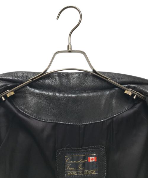 CANADIAN FURS Inc.（カナディアンファーズ）CANADIAN FURS Inc. (カナディアンファーズ) LEATHER CAR COAT/レザーカーコート ブラック サイズ:不明　の古着・服飾アイテム