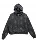 Unknown london（アンノウンロンドン）の古着「Outline Cross Rhinestone Zip Hoodie (アウトサイドクロス ラインストーン ジップフーディ) / スウェット パーカー」｜グレー