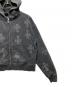 中古・古着 Unknown london (アンノウンロンドン) Outline Cross Rhinestone Zip Hoodie (アウトサイドクロス ラインストーン ジップフーディ) / スウェット パーカー グレー サイズ:M：8000円