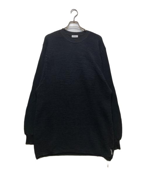 BEASIKS（ベイシックス）BEASIKS (ベイシックス) Tack Knitting Long Sleeve Knit ブラック サイズ:Lの古着・服飾アイテム