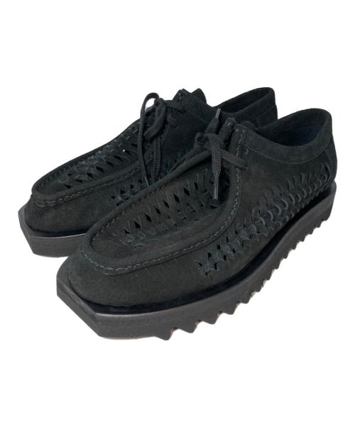 elephant TRIBAL fabrics（エレファントトライバルファブリックス）elephant TRIBAL fabrics (エレファントトライバルファブリックス) SUEDE KNITTING SHOES(スエードニッティングシューズ) ブラック サイズ:28cmの古着・服飾アイテム