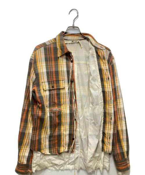 Midorikawa（ミドリカワ）Midorikawa (ミドリカワ) Cut off layered Shirt ブラウン サイズ:FREEの古着・服飾アイテム