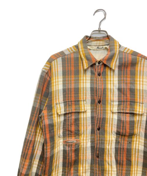 Midorikawa（ミドリカワ）Midorikawa (ミドリカワ) Cut off layered Shirt ブラウン サイズ:FREEの古着・服飾アイテム