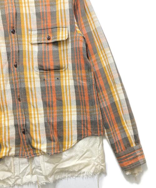 Midorikawa（ミドリカワ）Midorikawa (ミドリカワ) Cut off layered Shirt ブラウン サイズ:FREEの古着・服飾アイテム