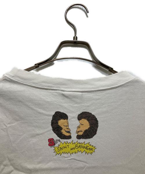 SAINT MICHAEL（セントマイケル）SAINT MICHAEL (セントマイケル) A BATHING APE (アベイシングエイプ) AP SS TEE / HVN & HELL /WHT / Tシャツ ホワイト サイズ:XXLの古着・服飾アイテム