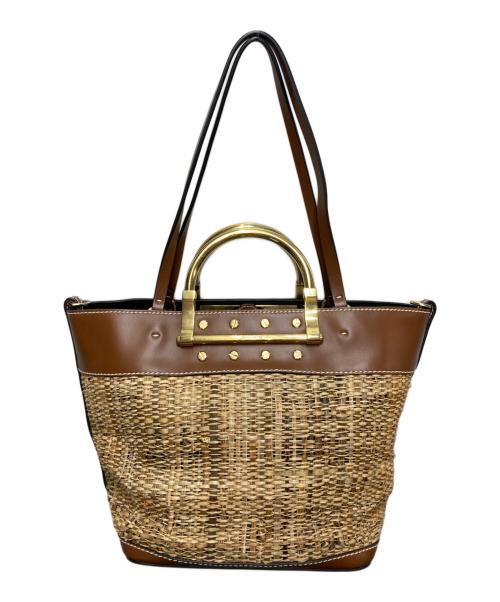 ZANCHETTI（ザンケッティー）zanchetti (ザンケッティー) 2wayラフィアバッグ / トートバッグ ハンドバッグ ベージュの古着・服飾アイテム