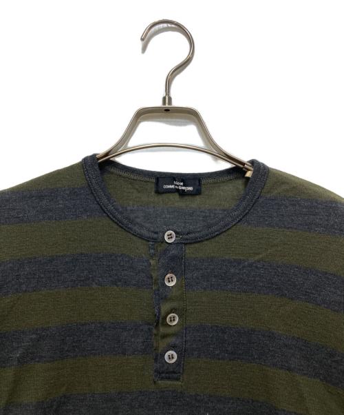tricot COMME des GARCONS（トリココムデギャルソン）tricot COMME des GARCONS (トリココムデギャルソン) ヘンリーネック ボーダーニット AD2003 LT1221160 カーキ サイズ:実寸参照の古着・服飾アイテム