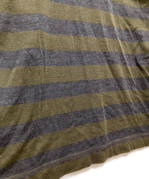 tricot COMME des GARCONS（トリココムデギャルソン）tricot COMME des GARCONS (トリココムデギャルソン) ヘンリーネック ボーダーニット AD2003 LT1221160 カーキ サイズ:実寸参照の古着・服飾アイテム