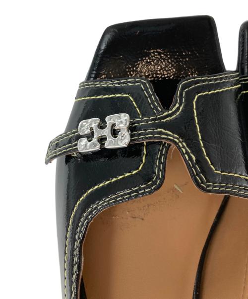 GANNI（ガニー）GANNI (ガニー) Butterfly Wedge Mules（バタフライ ウェッジ ミュール） / サンダル　S3048 ブラック サイズ:39の古着・服飾アイテム