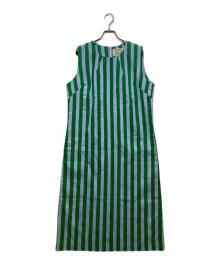 SZ Blockprints（エスゼットブロックプリント）の古着「RINA STRIPE ワンピース 4110300296」｜グリーン