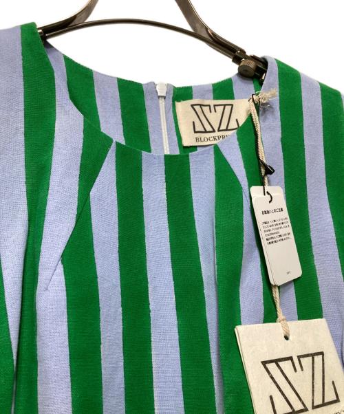 SZ Blockprints（エスゼットブロックプリント）SZ Blockprints (エスゼットブロックプリント) RINA STRIPE ワンピース 4110300296 グリーン サイズ:Mの古着・服飾アイテム