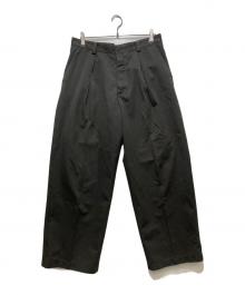 RAKINES（ラキネス）の古着「Post-work Twill  Overlap pants (ポストワークツイルオーバーラップパンツ)」｜チャコールグレー