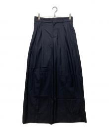 Hedie.+（エディークロス）の古着「26SS Wool Back Satin Pants(ウールバックサテンパンツ)　26030300402010」｜ネイビー