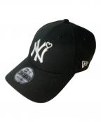 New Era×BASICKSニューエラ×ベイシックス）の古着「9 FORTY Yankees Heart Embroidery Cap(ナインフォーティヤンキースハートエンブロイダリーキャップ)」｜ブラック
