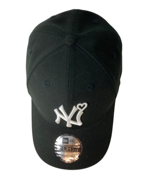 New Era（ニューエラ）New Era (ニューエラ) basicks (ベイシックス) 9 FORTY Yankees Heart Embroidery Cap(ナインフォーティヤンキースハートエンブロイダリーキャップ) ブラックの古着・服飾アイテム