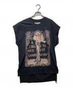 SHARE SPIRITシェアスピリット）の古着「ROSELEG Tee / ノースリーブTシャツ　Y2K」｜ブラック