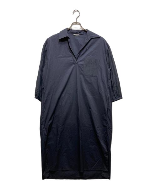 PESERICO（ペゼリコ）PESERICO (ペゼリコ) 胸ポケットコットンストレッチワンピース ネイビー サイズ:42の古着・服飾アイテム