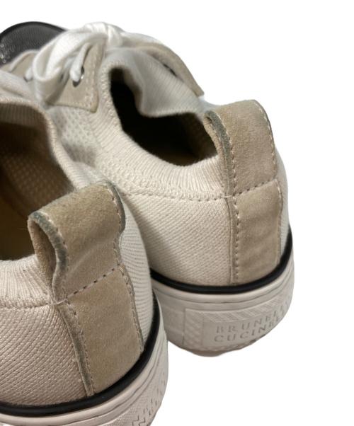 BRUNELLO CUCINELLI（ブルネロクチネリ）BRUNELLO CUCINELLI (ブルネロクチネリ) ニット×スウェード モニーレ パネルスニーカー　241MZ49G2650 ベージュ サイズ:SIZE 39の古着・服飾アイテム