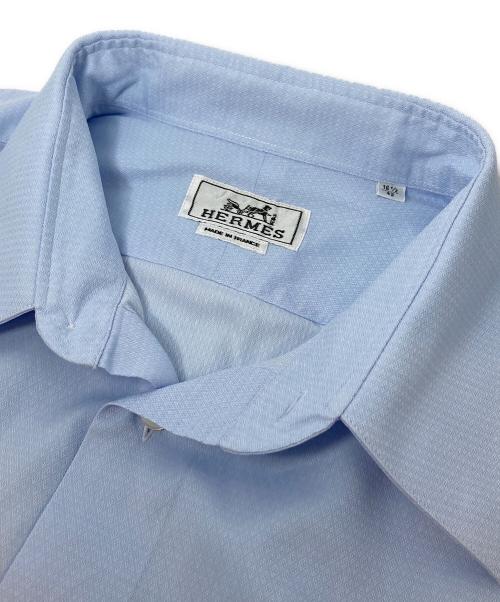 HERMES（エルメス）HERMES (エルメス) ドレスボタンダウンシャツ / セリエカフスボタン スカイブルー サイズ:16 1/2 (42)の古着・服飾アイテム