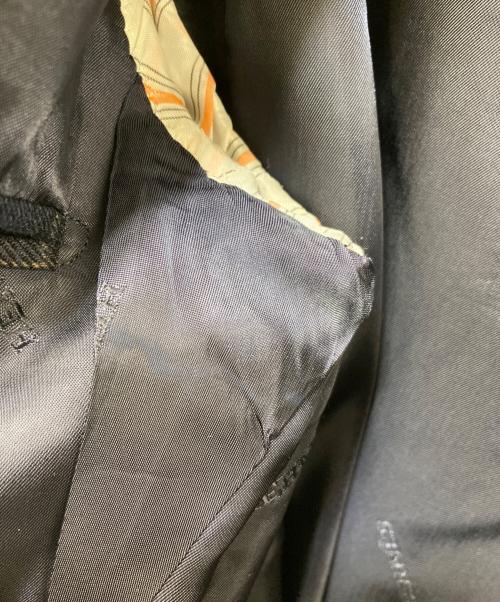 HERMES（エルメス）HERMES (エルメス) チェック柄 カシミヤ×ウール 2Bテーラードジャケット ネイビー サイズ:52の古着・服飾アイテム