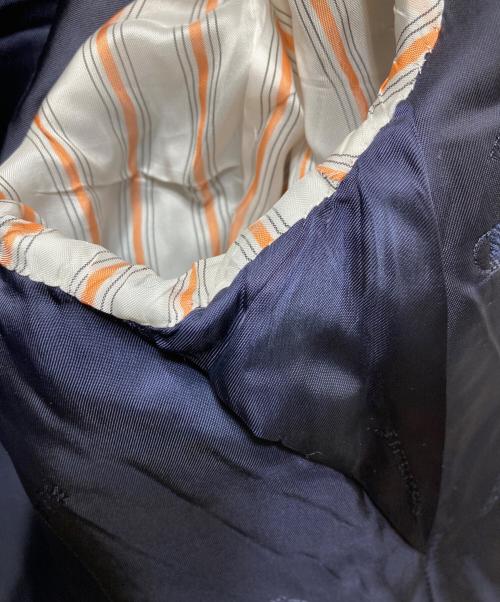 HERMES（エルメス）HERMES (エルメス) チェック柄 カシミヤ×ウール 2Bテーラードジャケット ネイビー サイズ:52の古着・服飾アイテム