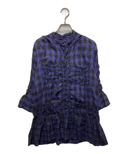 HaaT（ハート）Haat (ハート) チェック柄デザインブラウス HA03FJ500 パープル サイズ:2の古着・服飾アイテム