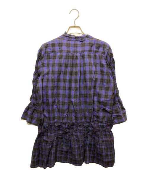 HaaT（ハート）Haat (ハート) チェック柄デザインブラウス HA03FJ500 パープル サイズ:2の古着・服飾アイテム