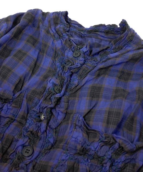 HaaT（ハート）Haat (ハート) チェック柄デザインブラウス HA03FJ500 パープル サイズ:2の古着・服飾アイテム