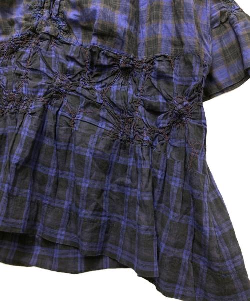 HaaT（ハート）Haat (ハート) チェック柄デザインブラウス HA03FJ500 パープル サイズ:2の古着・服飾アイテム
