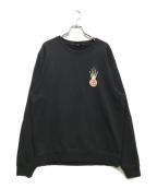 stussyステューシー）の古着「クラウンバックプリントスウェット」｜ブラック