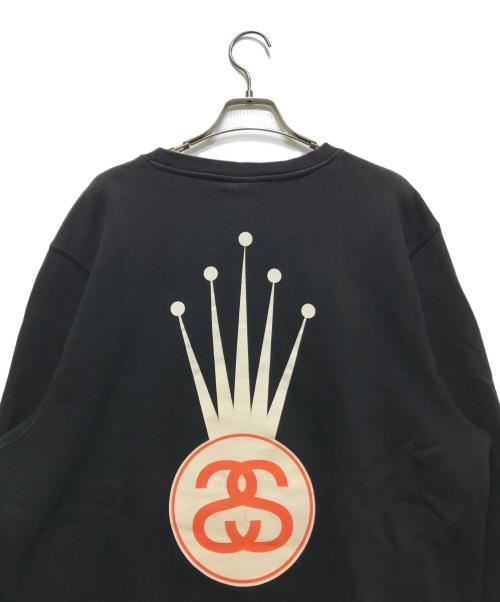stussy（ステューシー）stussy (ステューシー) クラウンバックプリントスウェット ブラック サイズ:Ｌの古着・服飾アイテム