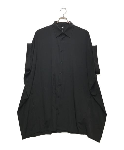 GROUND Y（グラウンドワイ）GROUND Y (グラウンドワイ) ロングドレープシャツ　GG-B04-500 ブラック サイズ:3の古着・服飾アイテム