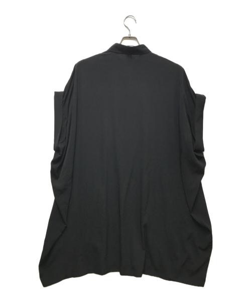 GROUND Y（グラウンドワイ）GROUND Y (グラウンドワイ) ロングドレープシャツ　GG-B04-500 ブラック サイズ:3の古着・服飾アイテム